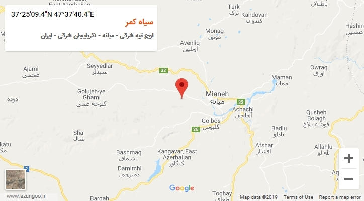 روستای سیاه کمر بر روی نقشه