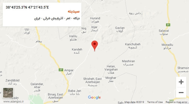 روستای سیدبنه بر روی نقشه