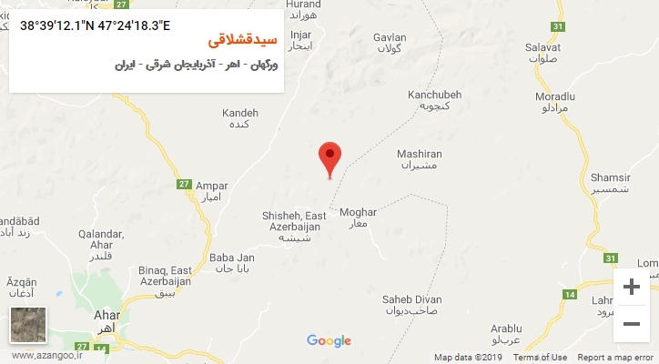 روستای سیدقشلاقی بر روی نقشه