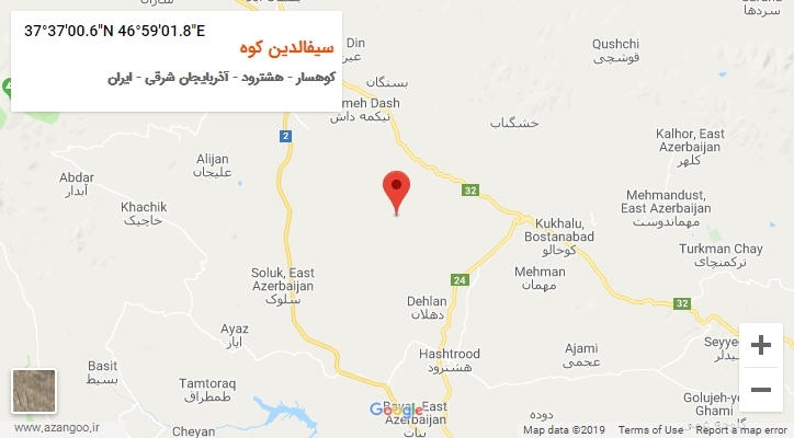 روستای سیفالدین کوه بر روی نقشه