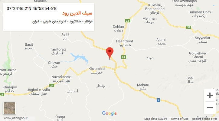 روستای سیف الدین رود بر روی نقشه