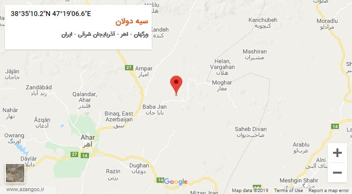 روستای سیه دولان بر روی نقشه