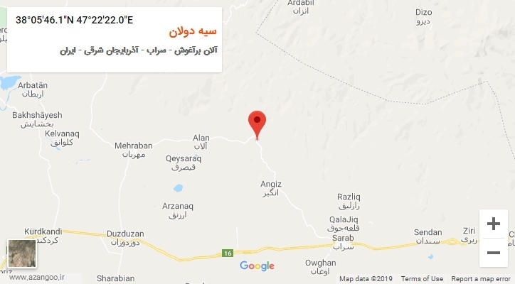 روستای سیه دولان بر روی نقشه
