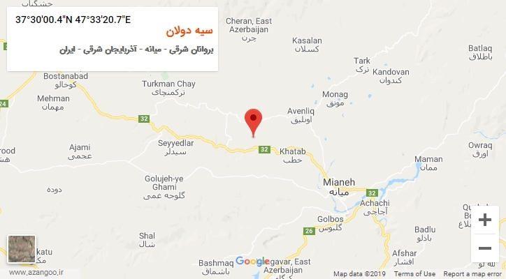 روستای سیه دولان بر روی نقشه