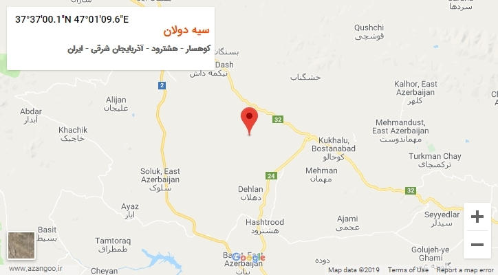 روستای سیه دولان بر روی نقشه