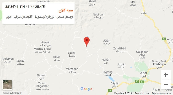 روستای سیه کلان بر روی نقشه