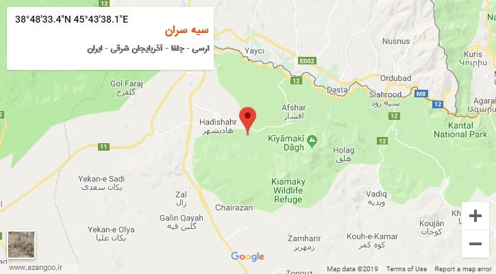 روستای سیه سران بر روی نقشه