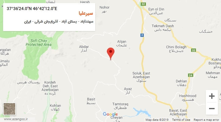 روستای سیرعلیا بر روی نقشه