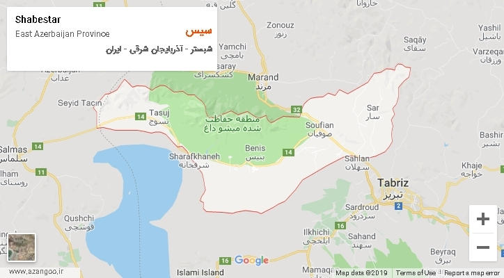 دهستان سیس بر روی نقشه