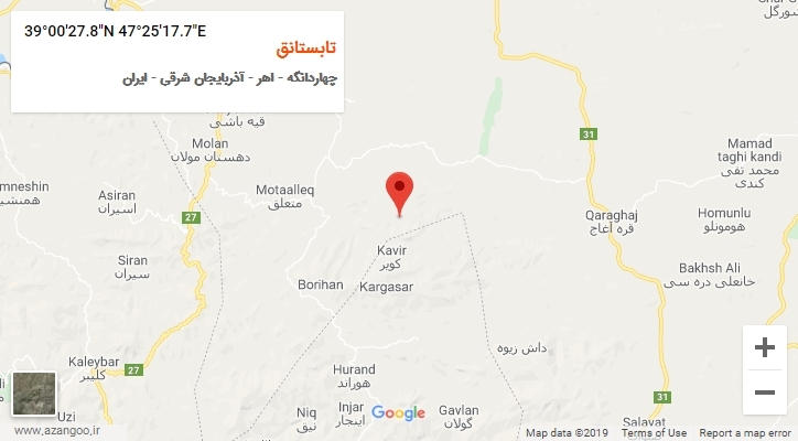 روستای تابستانق بر روی نقشه