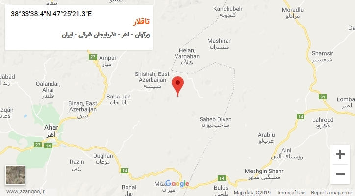 روستای تاقلار بر روی نقشه