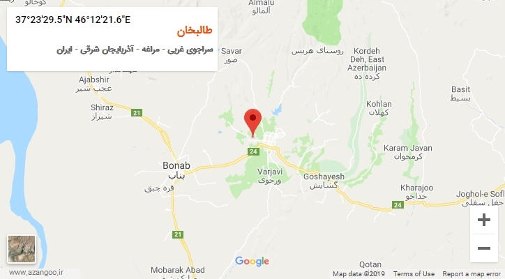 روستای طالبخان بر روی نقشه