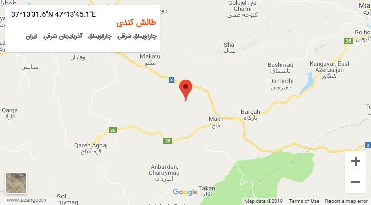 روستای طالش کندی بر روی نقشه