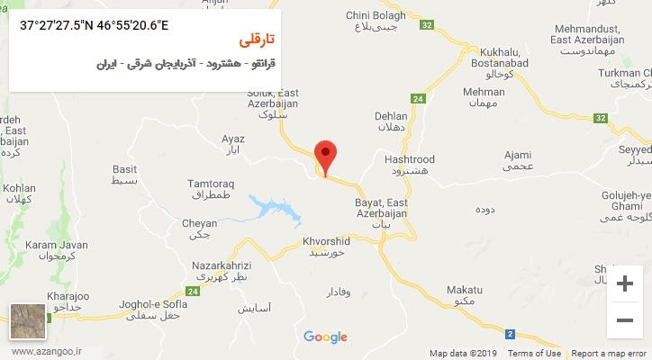 روستای تارقلی بر روی نقشه