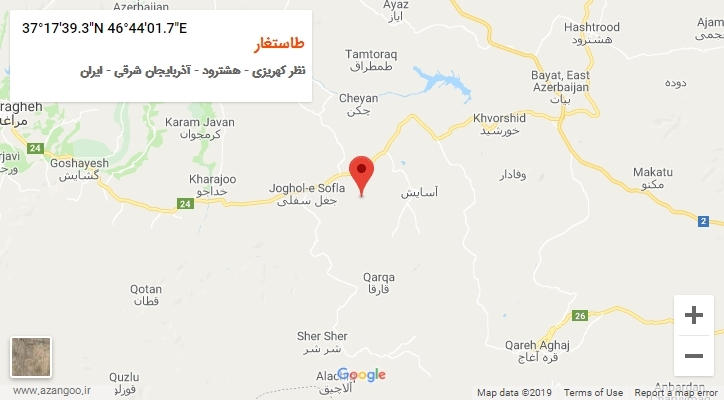 روستای طاستغار بر روی نقشه