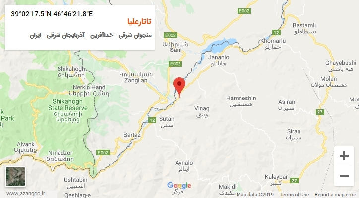 روستای تاتارعلیا بر روی نقشه