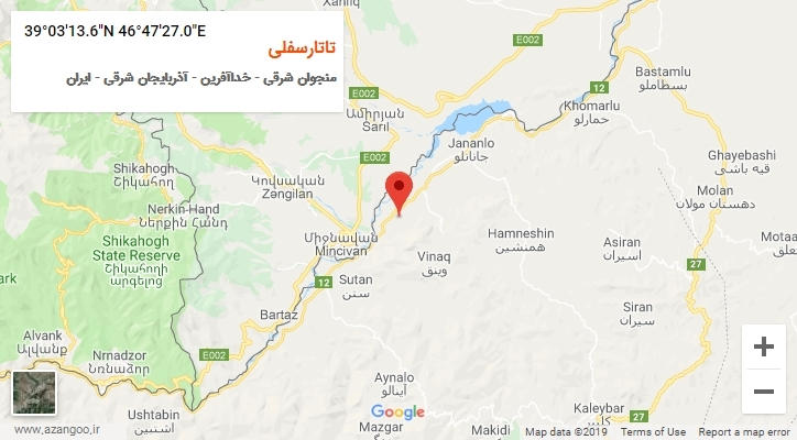 روستای تاتارسفلی بر روی نقشه