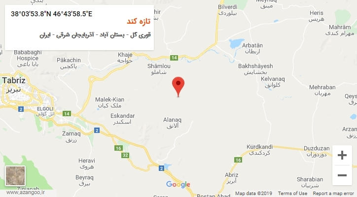 روستای تازه کند بر روی نقشه