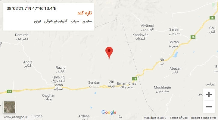 روستای تازه کند بر روی نقشه
