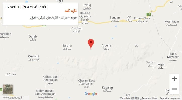 روستای تازه کند بر روی نقشه