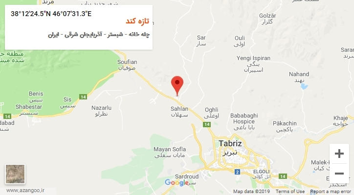 روستای تازه کند بر روی نقشه
