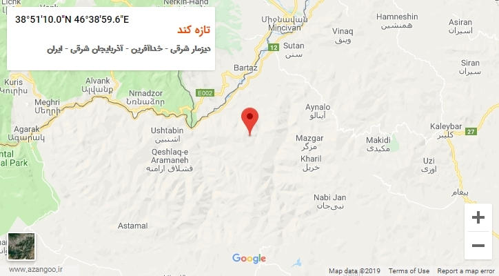 روستای تازه کند بر روی نقشه