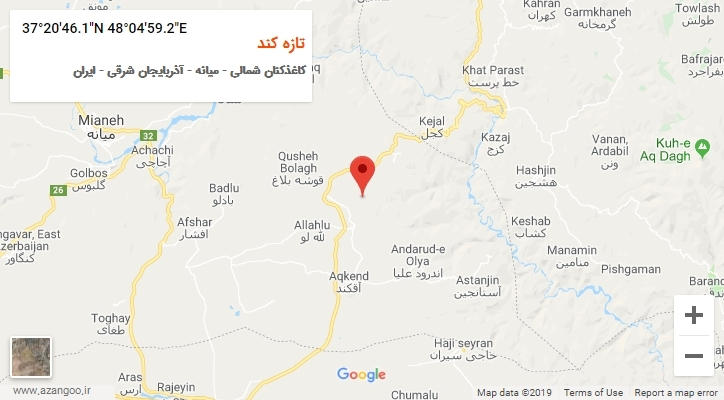 روستای تازه کند بر روی نقشه