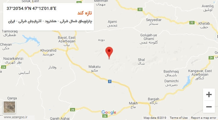 روستای تازه کند بر روی نقشه