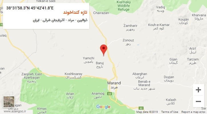 روستای تازه کنداخوند بر روی نقشه