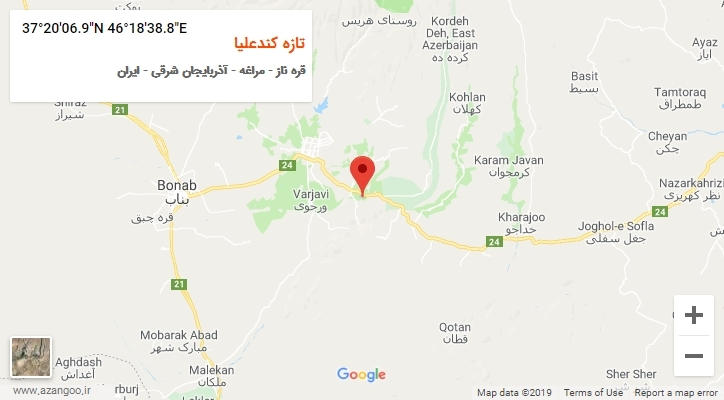 روستای تازه کندعلیا بر روی نقشه
