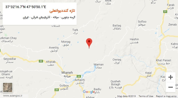 روستای تازه کنددیوانعلی بر روی نقشه