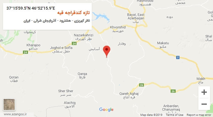 روستای تازه کندقراجه قیه بر روی نقشه