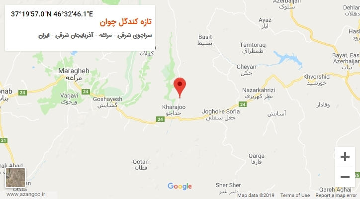 روستای تازه کندگل چوان بر روی نقشه