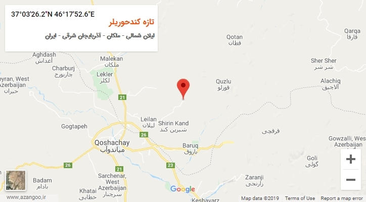 روستای تازه کندحوریلر بر روی نقشه