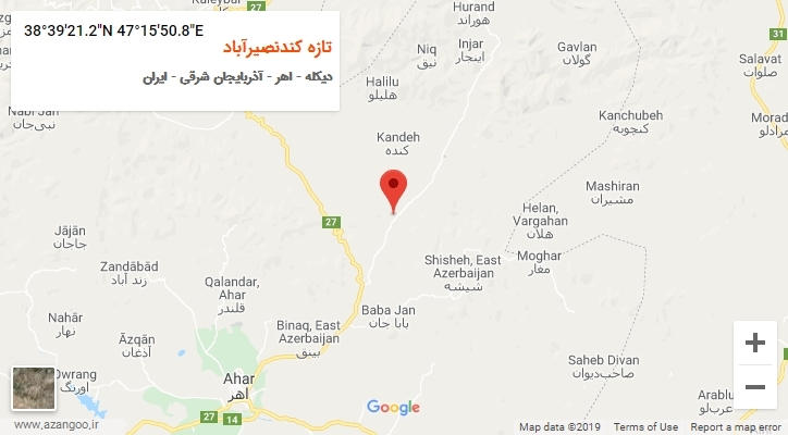 روستای تازه کندنصیرآباد بر روی نقشه
