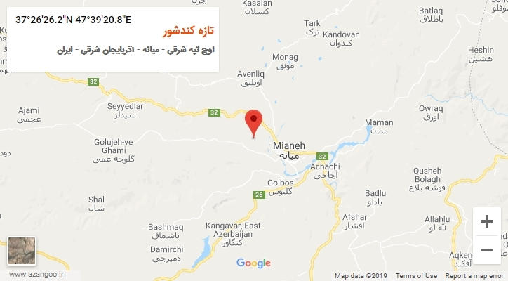 روستای تازه کندشور بر روی نقشه