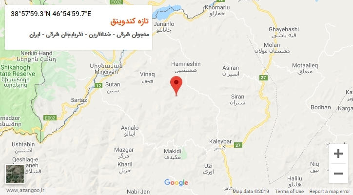 روستای تازه کندوینق بر روی نقشه
