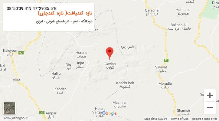 روستای تازه کندیافت( تازه کندچای) بر روی نقشه