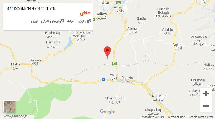 روستای طغای بر روی نقشه