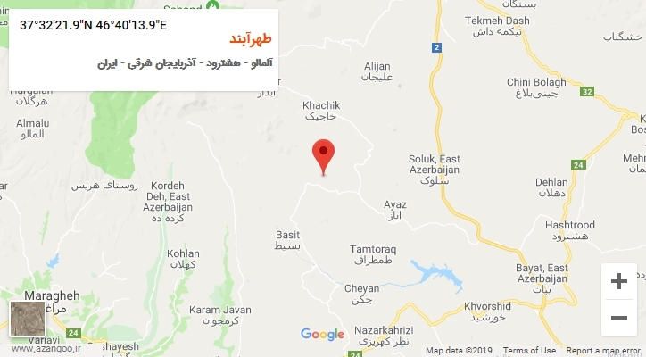 روستای طهرآبند بر روی نقشه