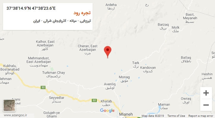 روستای تجره رود بر روی نقشه