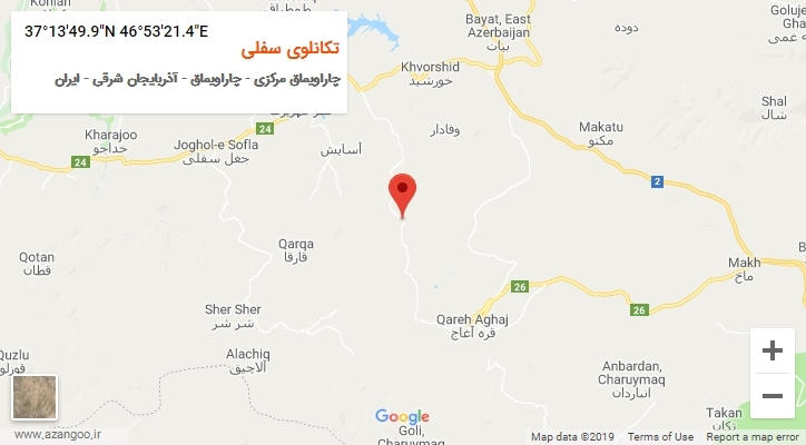 روستای تکانلوی سفلی بر روی نقشه
