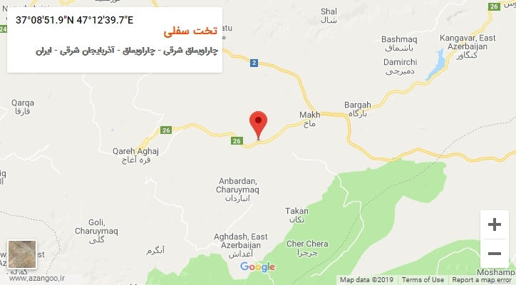 روستای تخت سفلی بر روی نقشه
