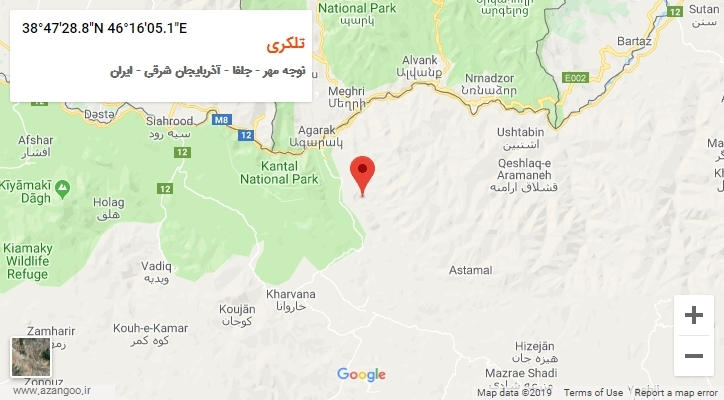 روستای تلکری بر روی نقشه