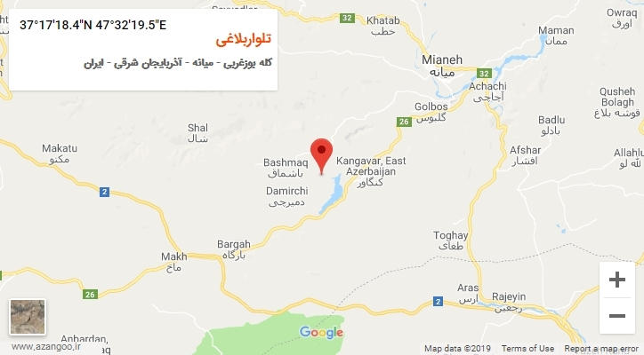 روستای تلواربلاغی بر روی نقشه