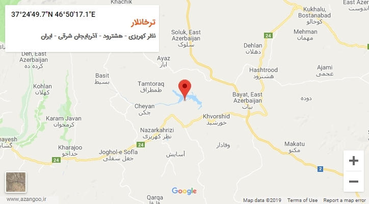 روستای ترخانلار بر روی نقشه