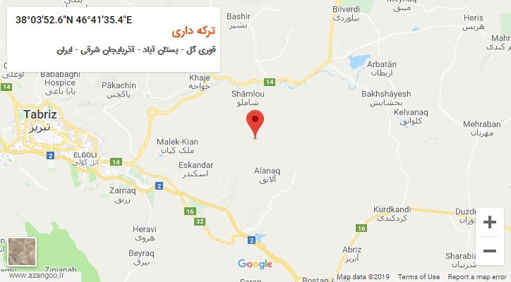 روستای ترکه داری بر روی نقشه