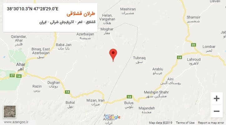روستای طرلان قشلاقی بر روی نقشه