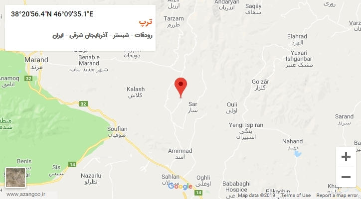 روستای ترپ بر روی نقشه
