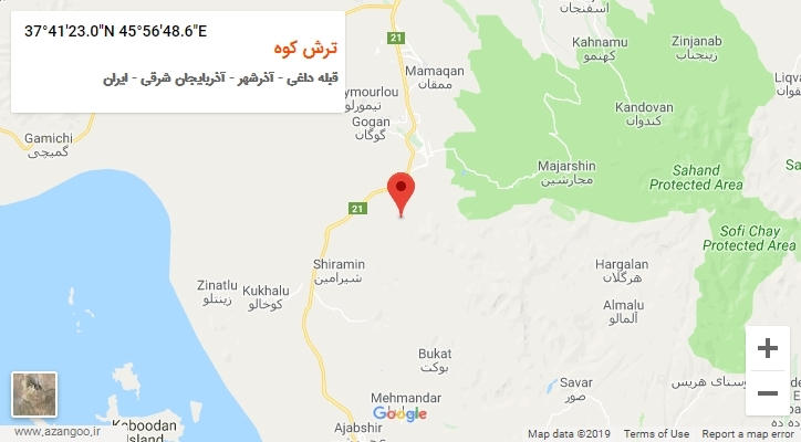 روستای ترش کوه بر روی نقشه